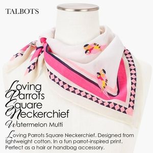Loving Parrots Square Neckerchief Watermelon Multi